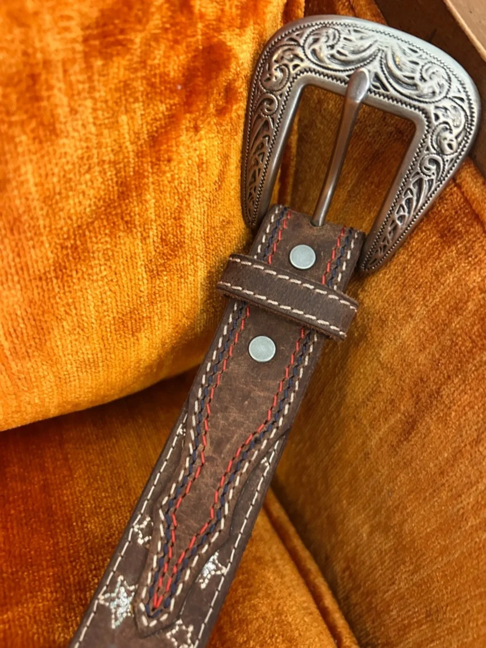 SHYANNE Girls Star Struck Made in India Brown Western Genuine Leather Belt 26”